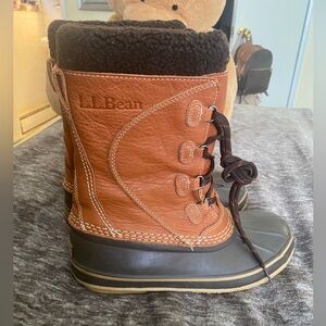 L.L.Bean Original Tumbled Leather Removable Felt Liner Tall Duck Boots Womans 7